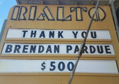 Marquee:Thank You Brendan Pardue $500