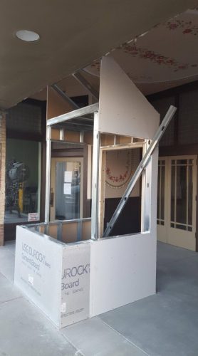 Ticket booth at the Rialto Theater