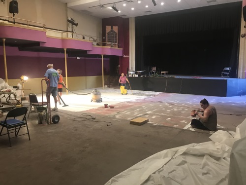 Floor refinishing at the Rialto Theater in Florence