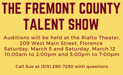 Fremont County Talent Show Auditions Mar 5&12