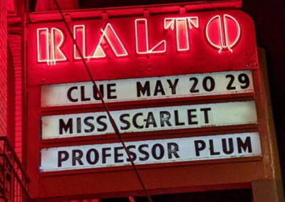 Marquee: Clue May 20 29 Miss Scarlet Professor Plum