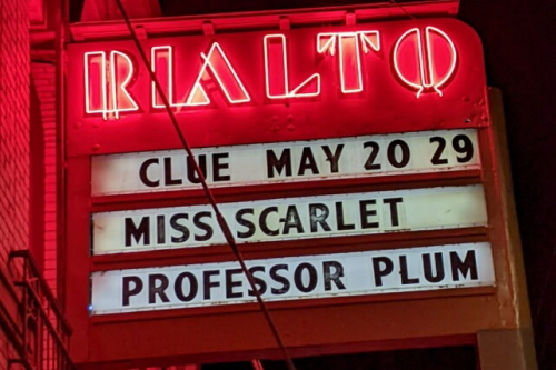 Marquee: Clue May 20 29 Miss Scarlet Professor Plum