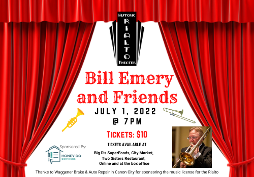 Bill Emery and Friends at the Rialto July 1, 2022