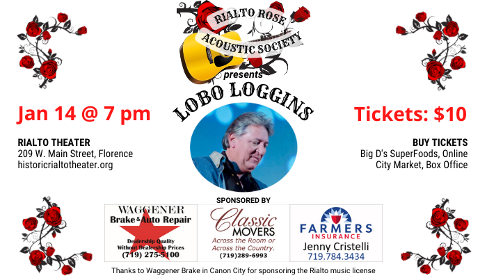 Rialto Rose Acoustic Society presents: Lobo Loggins, Jan 14 2023