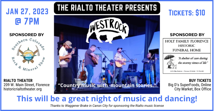 Westrock at the Rialto - Jan 27, 2023 @7pm