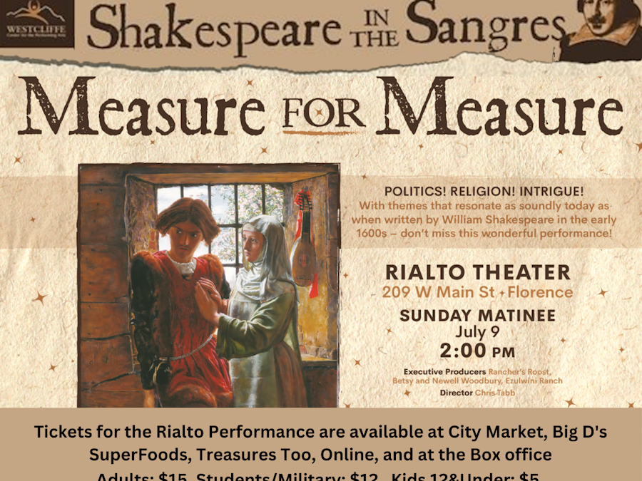 Measure for Measure - presented by the Jones Theater and the Rialto Theater