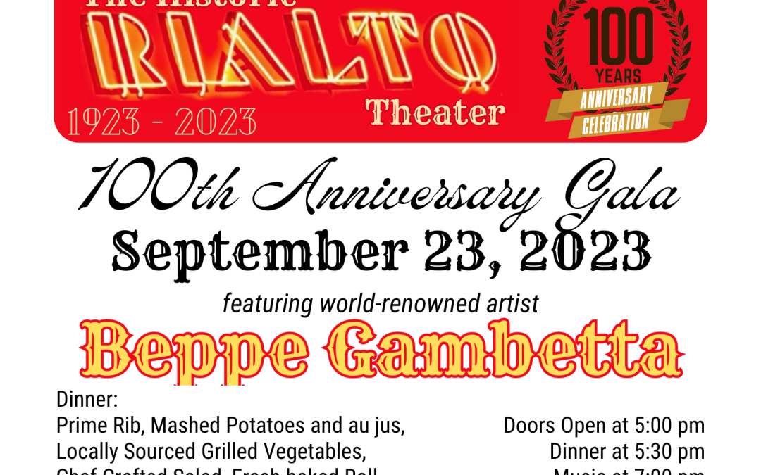 100 Year Anniversary Gala Featuring Beppe Gambetta – Sept 23, 2023