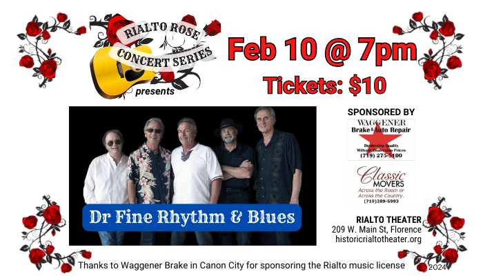 Rialto Rose Concert Series Featuring Dr Fine Rhythm and Blues - Feb 10, 2024