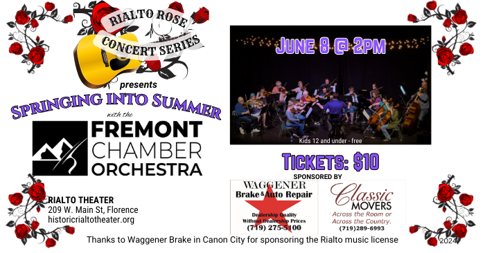 Rialto Rose Concert Series – Fremont Chamber Orchestra – June 8, 2024