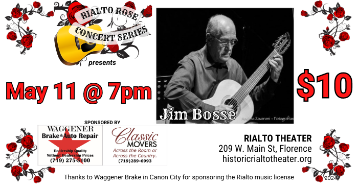 Rialto Rose Concert Series Featuring Jim Bosse - May 11, 2024