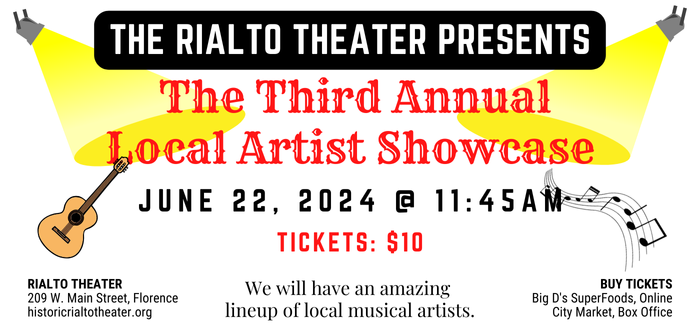 3rd annual Local Artist Showcase, June 22, 2024