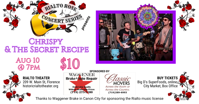 Rialto Rose Concert Series Featuring Chrispy & The Secret Recipe - Aug 10, 2024
