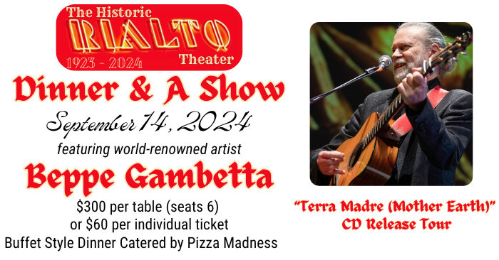 Dinner and a Show featuring Beppe Gambetta - Sept 14, 2024