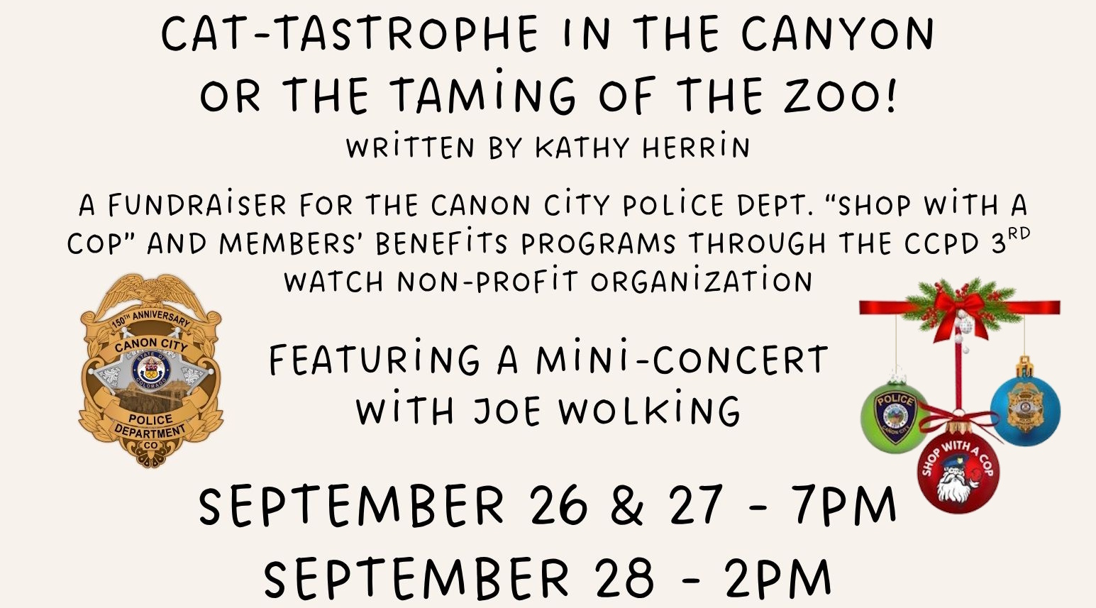 CCPD-promo Cat-Tastrophe in the Canyon or the Taming of the Zoo! - a CCPD Fundraising Event